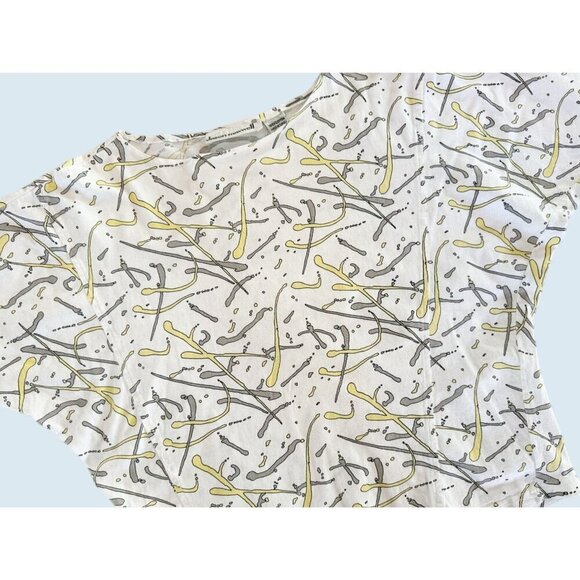 Vintage JASON MAXWELL 80s / 90s  Printed Cropped Shirt Top Sz S - Picture 1 of 8